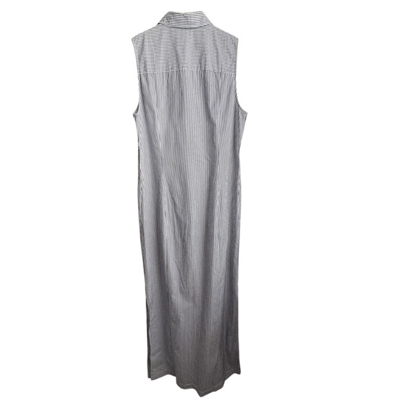Jenni Kayne Striped Maxi Shirt Cotton dress Size M Blue White Casual Resort - Picture 5 of 7